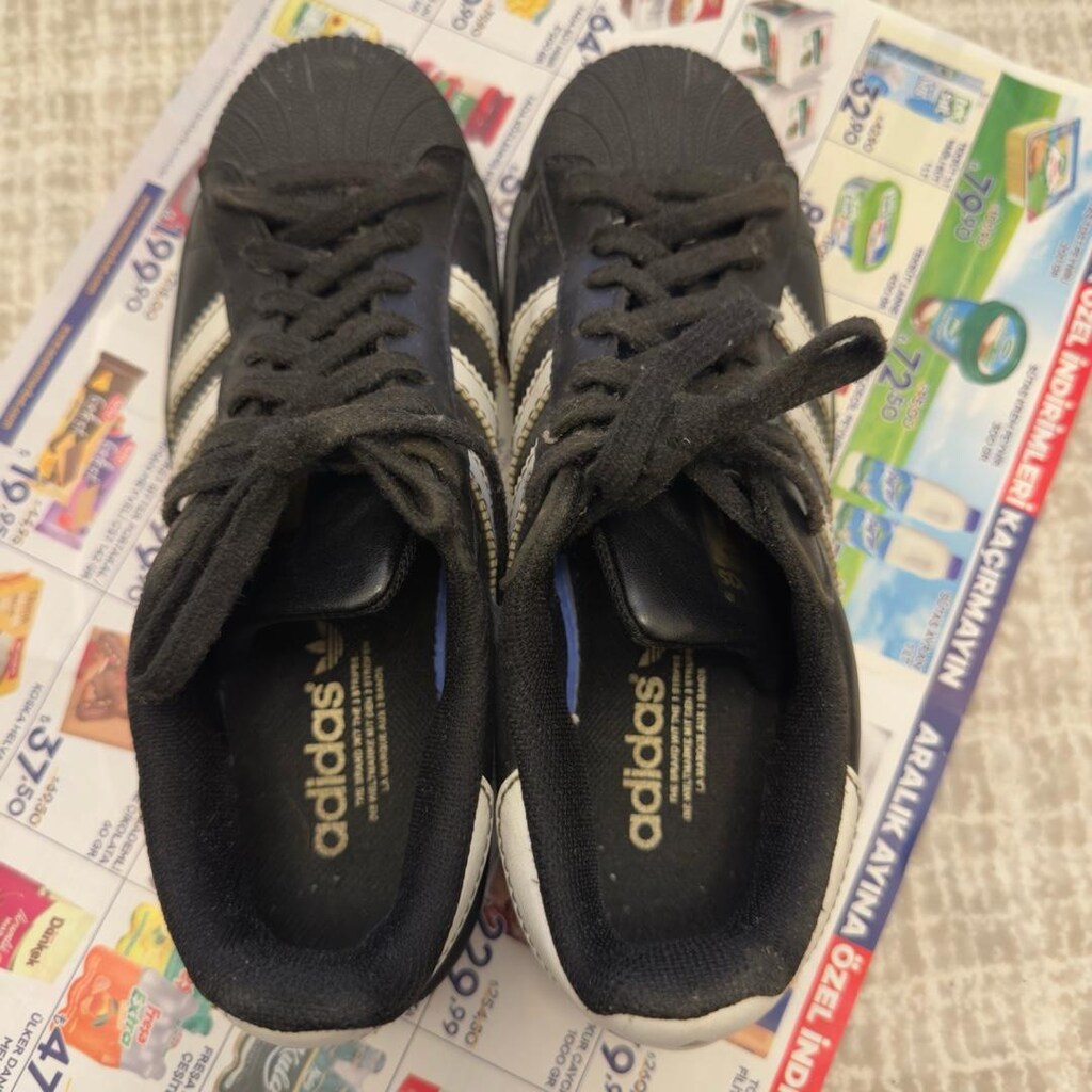 Adidas Superstar Siyah Bağcıklı Spor Kadın Sneaker 38.5 no - 2