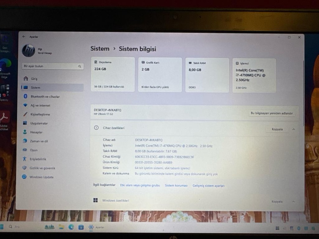 17.3” i7 HP ZBOOK 17 G2 is istasyonu LAPTOP PC DIZUSTU BILGISAYAR - 2