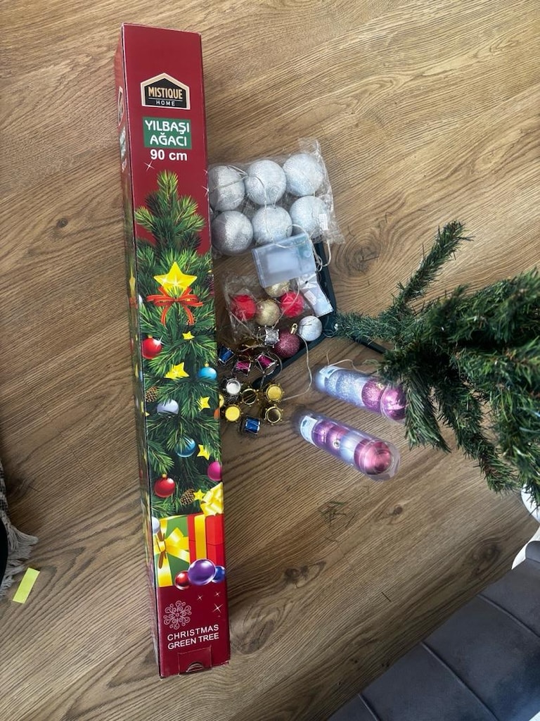 yılbaşı çam ağacı 90 cm plastik - 2