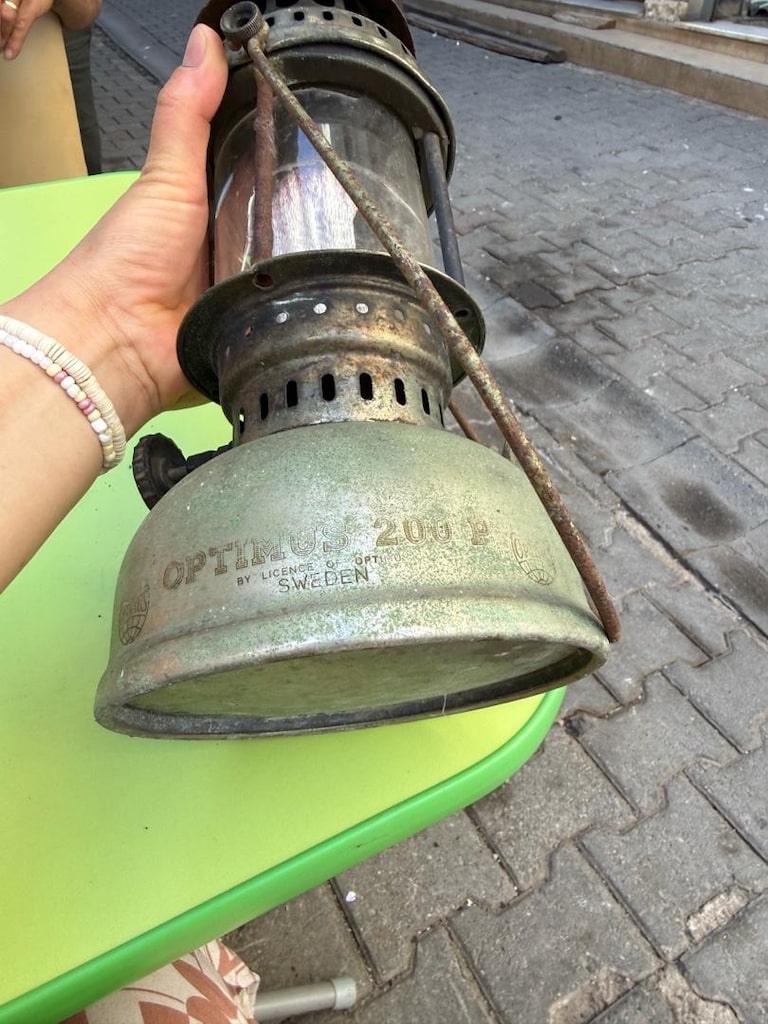 Orijinal Optimus marka eski dönem gaz lambası lüküs fener - 8