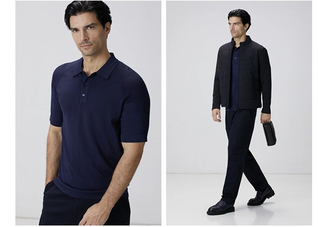 NETWORK N-Tech Lacivert Polo Yaka Kazak - 5
