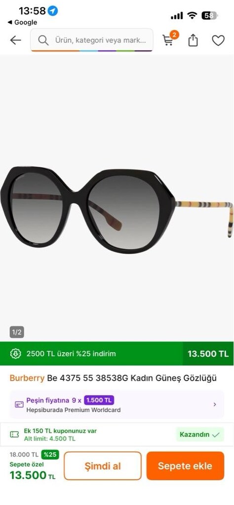 Burberry kadın güneş gözlüğü - 7