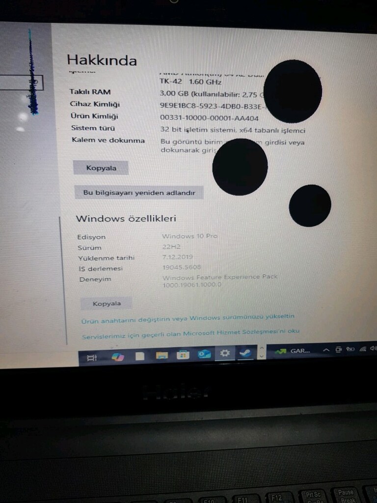 HAİER LAPTOP - 9