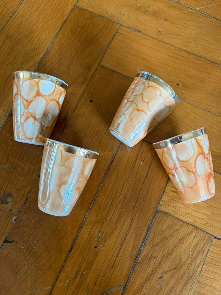 Antika SSCB Verbilki Porselen Likör Seti-1.Kalite,Geometrik Seri - 9