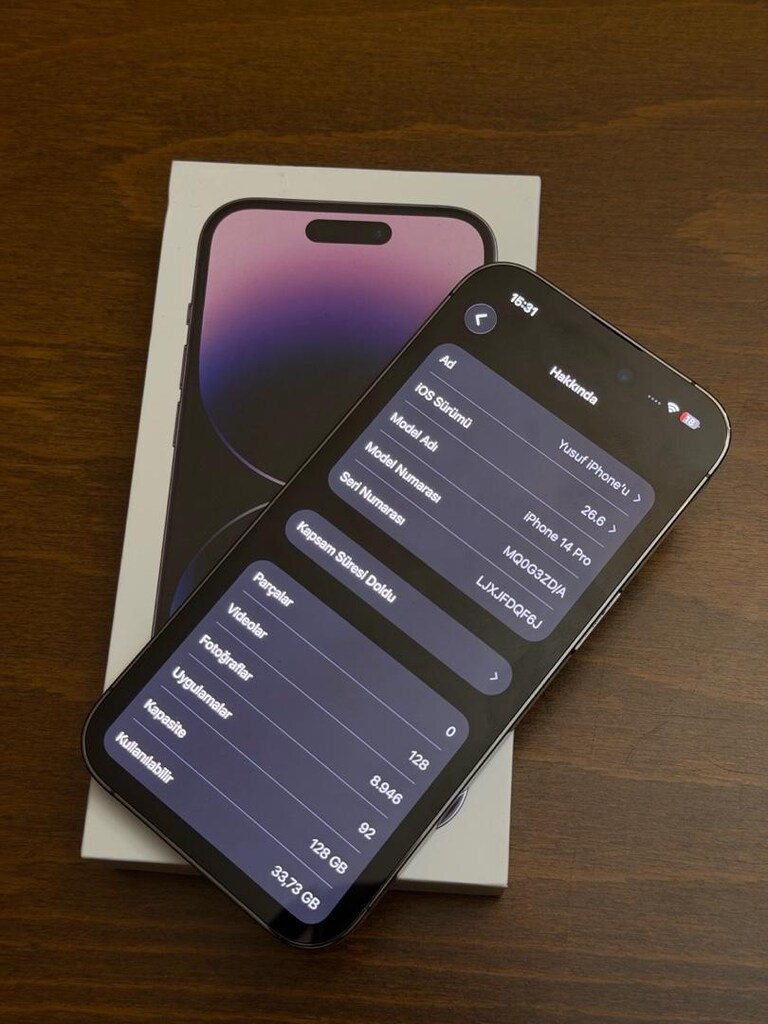 iPhone 14 PRO 128 GB Kutulu Temiz Pil:84 - 4