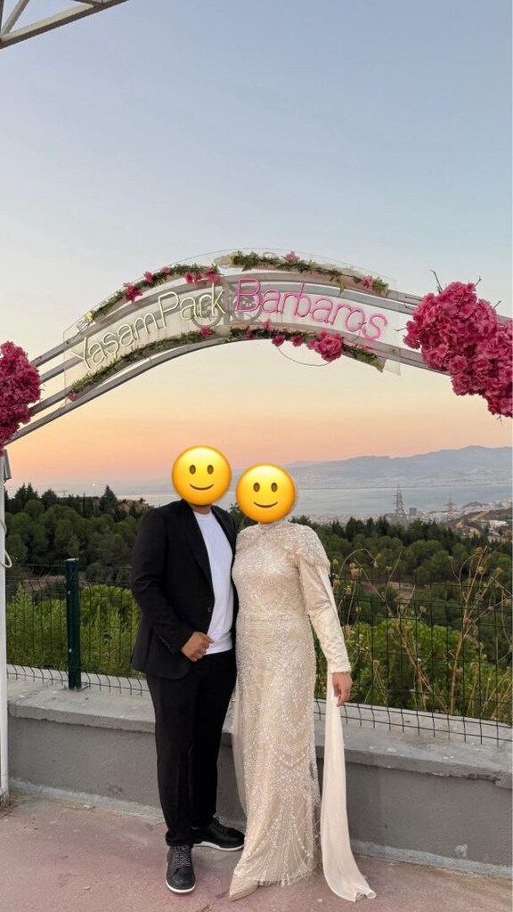 bej taşlı abiye - 2