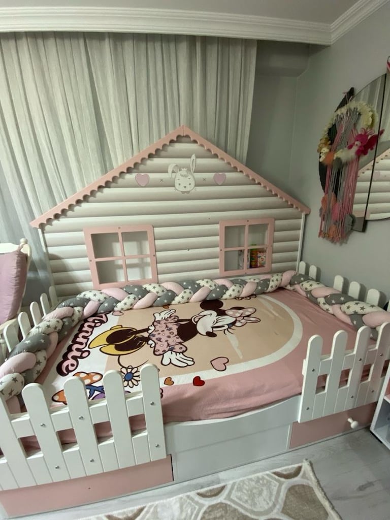 montessori ev tipi çocuk yatağı ışıklı/korkuluklu - 3