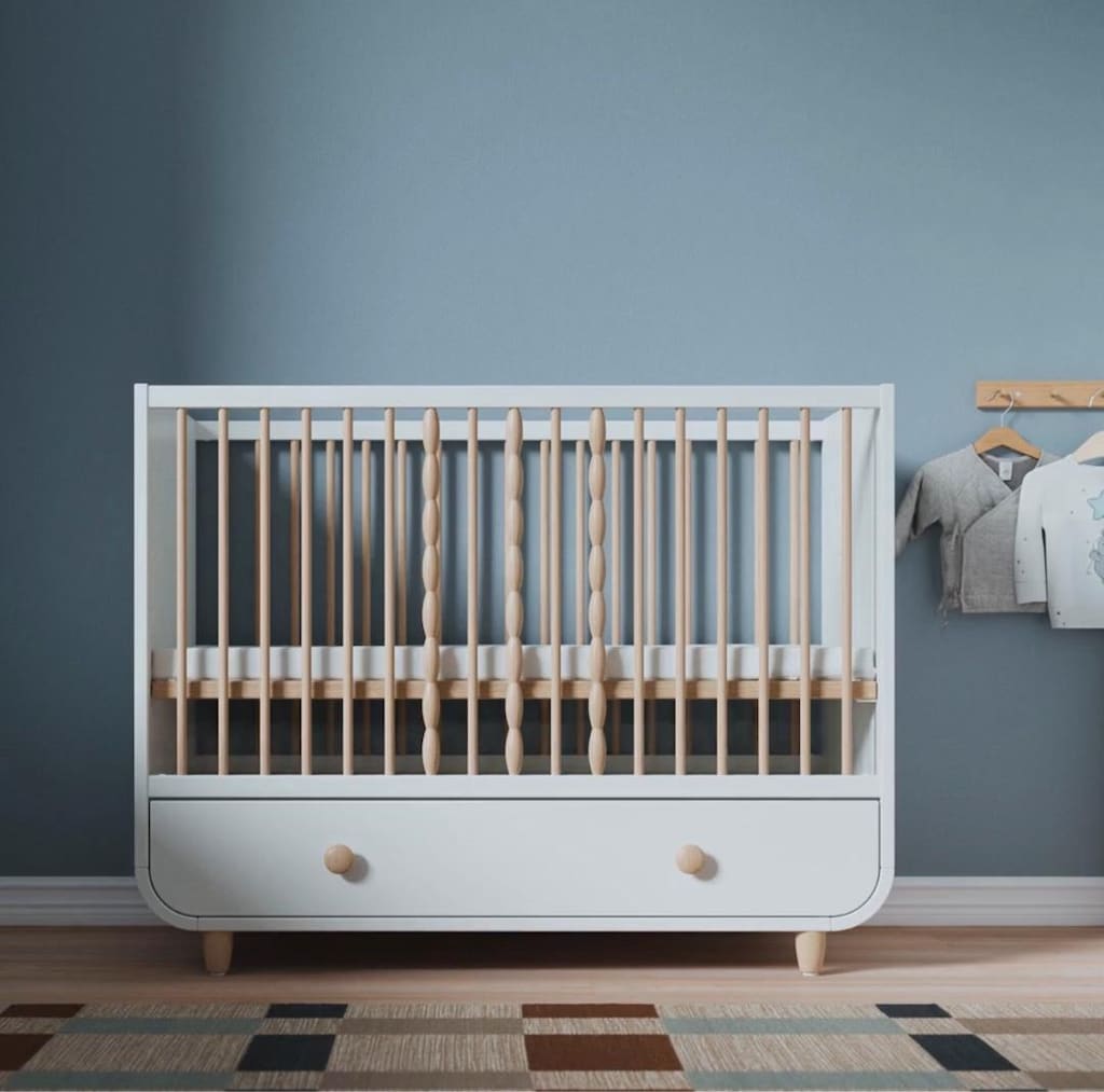 IKEA MYLLRA Bebek Karyolası | Bej | Şilte ve Ek Aksesuar Dahil - 3