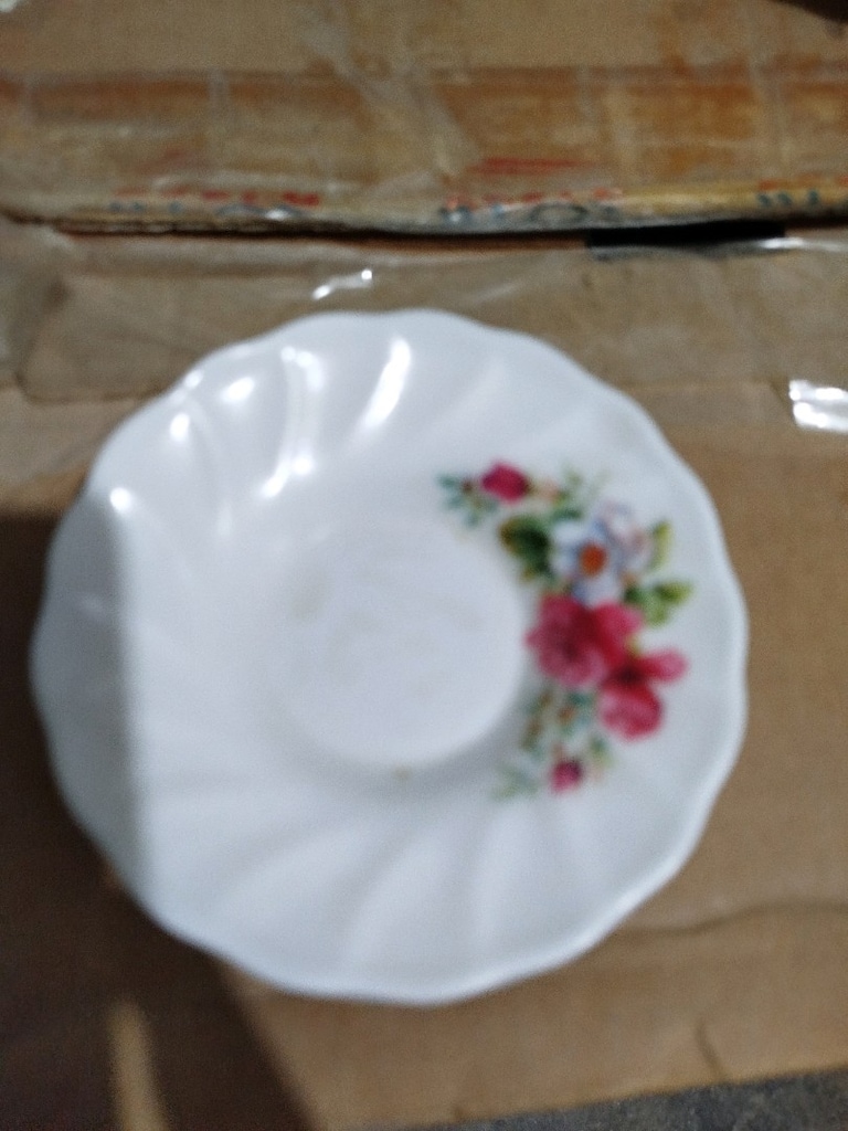 "Vintage Gülistan Desenli Çay Tabağı Seti - 6 Adet" - 2