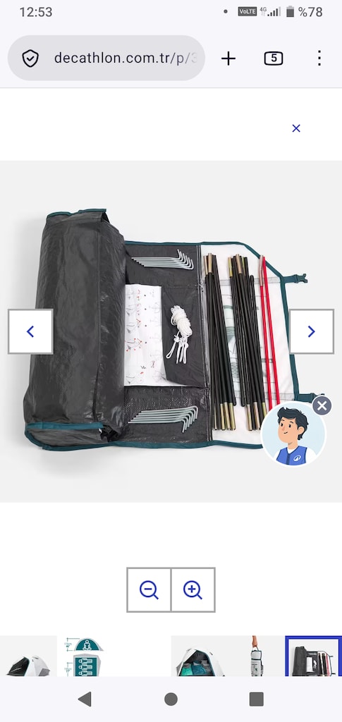 QUECHUA 3 Kişilik Kamp Çadırı - MH100 Fresh & Black - 5