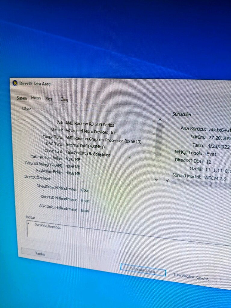 İ5 3570 3.80 GHz 8 GB ram 4 GB harici ekran kartı 4+4 çekirdekli i - 9