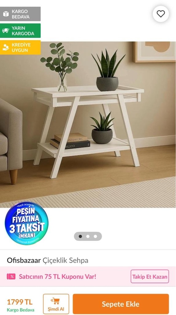 DEKORATİF ÇİÇEKLİK SEHPA - 5