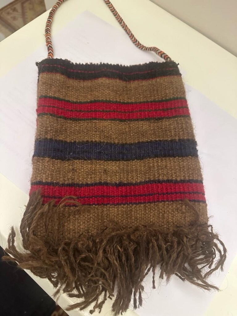 Antika el dokuma çanta 30 cm 22 cm sapı 50 cm - 4