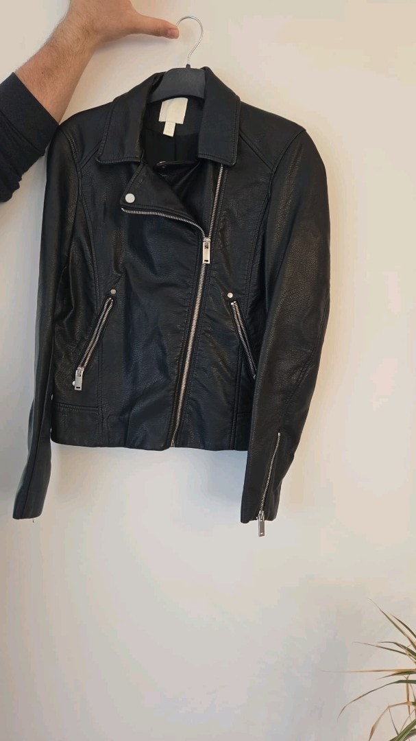 Siyah Suni Deri Ceket (Orijinal H&M marka)