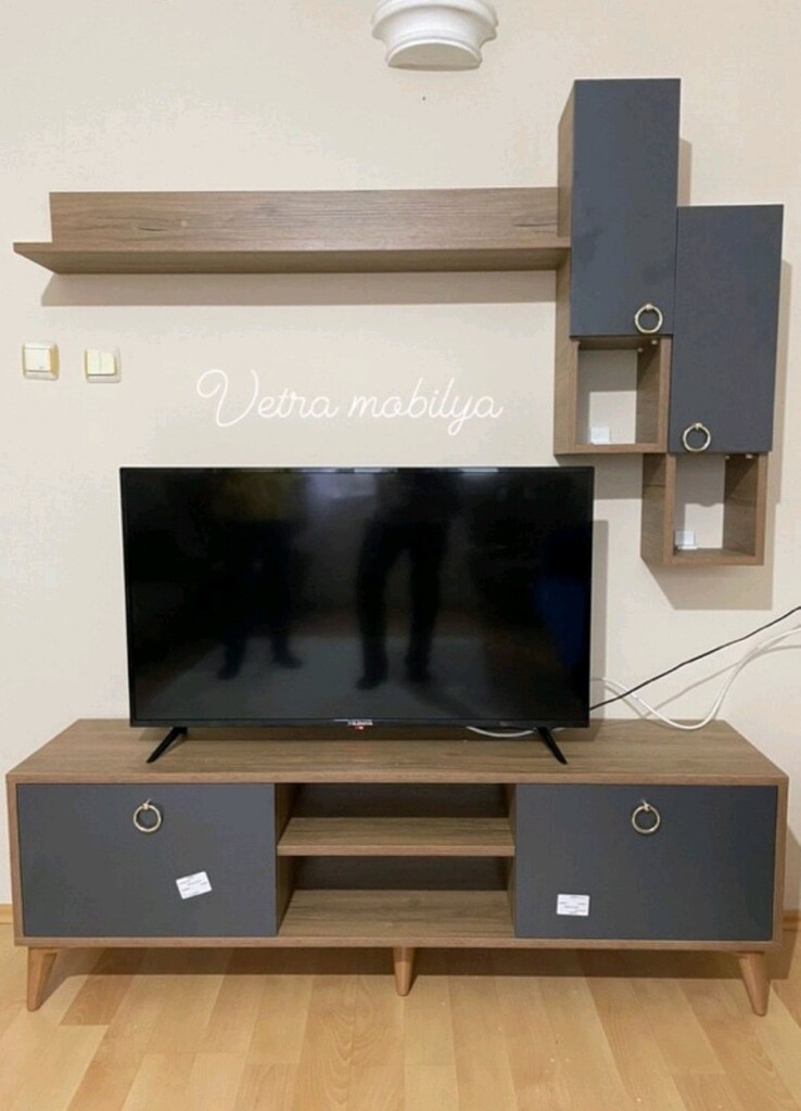 TV ÜNİTESİ DUVAR ÜNİTESİ KİTAPLIK ÇOK AMAÇLI - 3