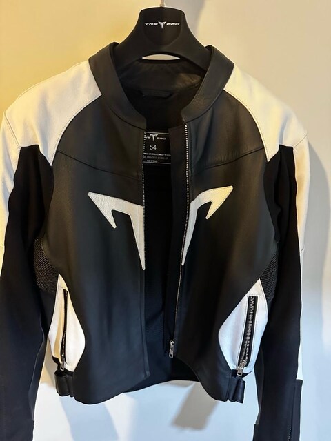 TNS PRO Super Collection White Black Deri Motorcu Montu