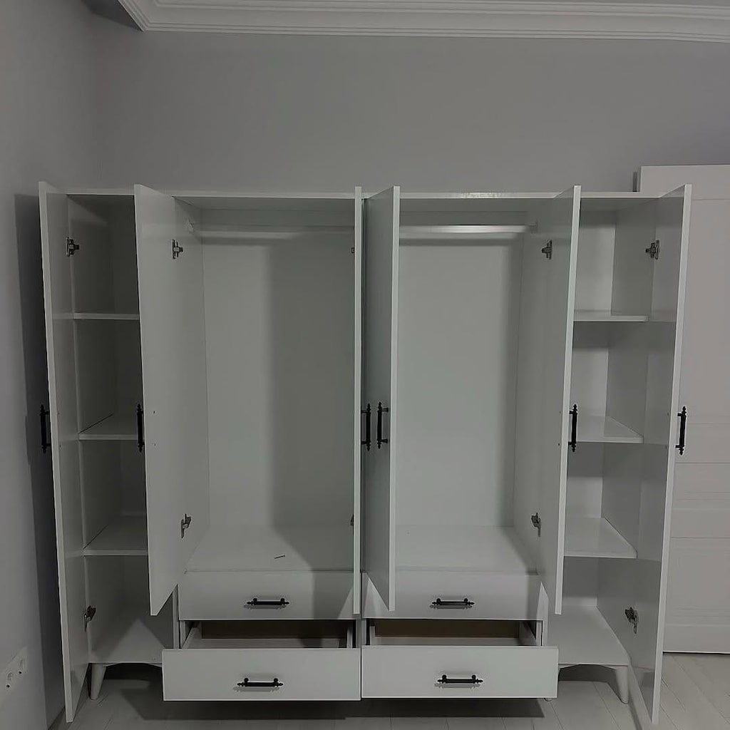 ***SIFIR*** 6 KAPAKLI BEYAZ KAPAKLI UYGUN FİYATLI GARDROP - 6