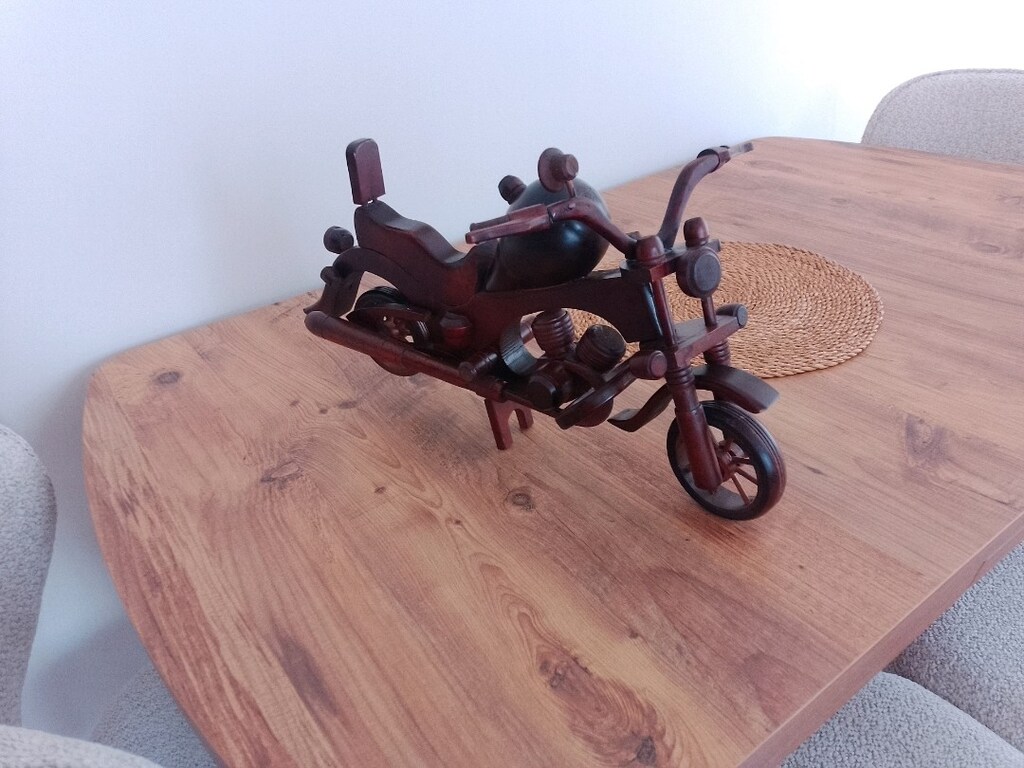 ahşap motosiklet biblo - 2