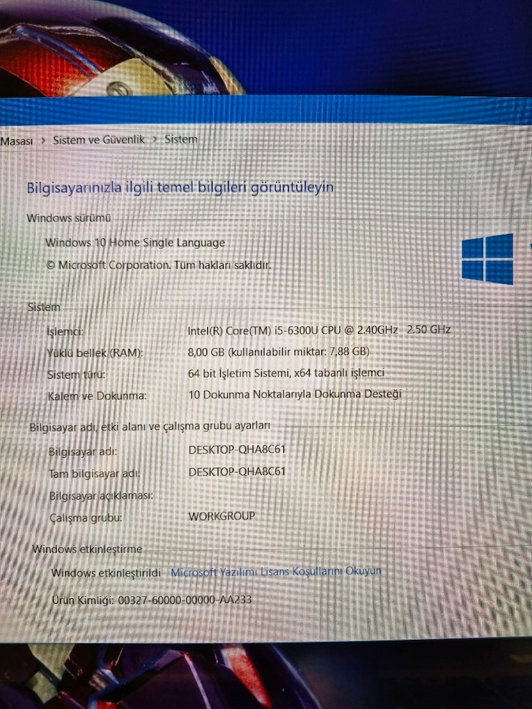 Laptop HP i5 İşlemci Dokunmatik Ekran 256GB SSD Işıklı Klavye - 5