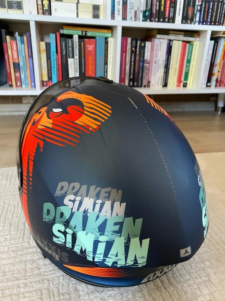 AXXİS Draken S Simian B6 Mat Full Face Kapalı Kask S beden - 9