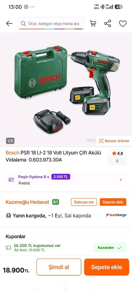 Bosch PSR 18 LI-2 18 Volt Lityum - 7