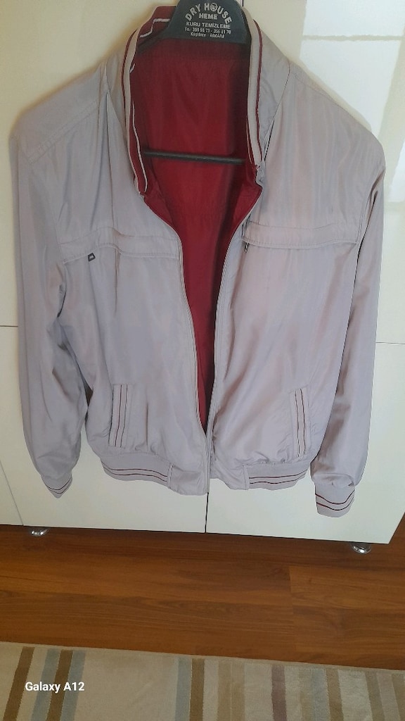 Çift yönlü krem bordo renk mont - 4