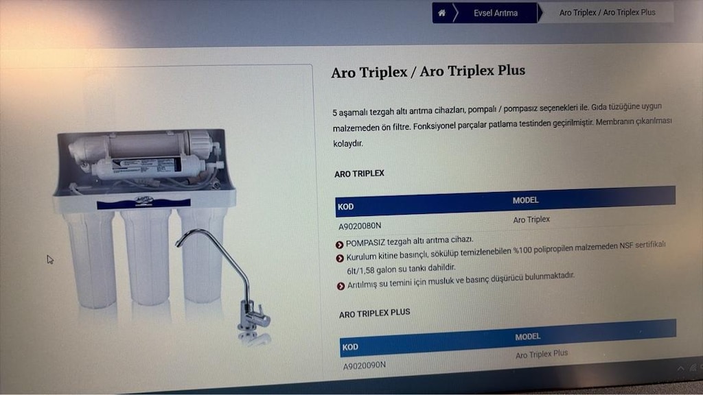 ARO TRIPLEX TEZGAH ALTI SU ARITMA CİHAZI - 2