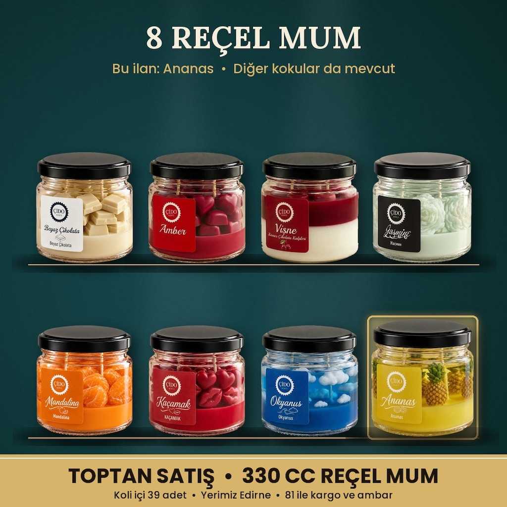 ANANAS KOKULU REÇEL MUM ÇİDO MİRİS 330CC | TOPTAN SATIŞ - 3