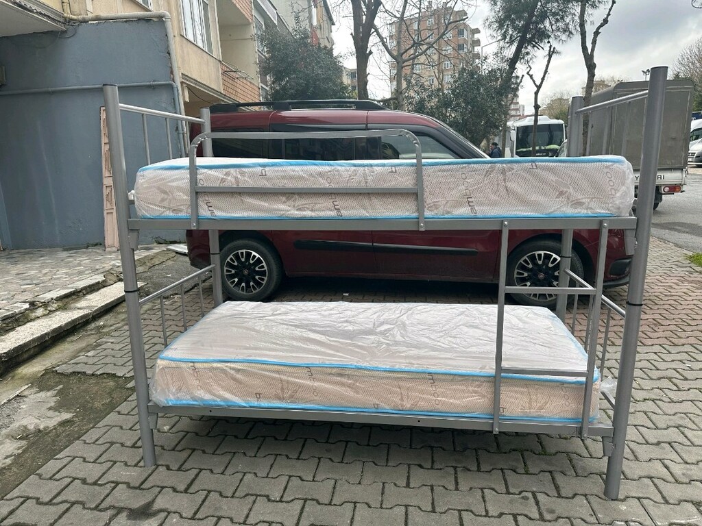 METAL GRİ RANZA 2 YATAK FİYATA DAHILDIR ÜCRETSİZ TESLIMAT - 2