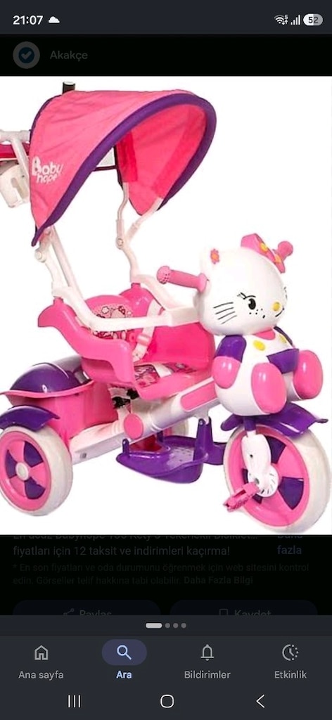 hello kitty çocuk bisikleti