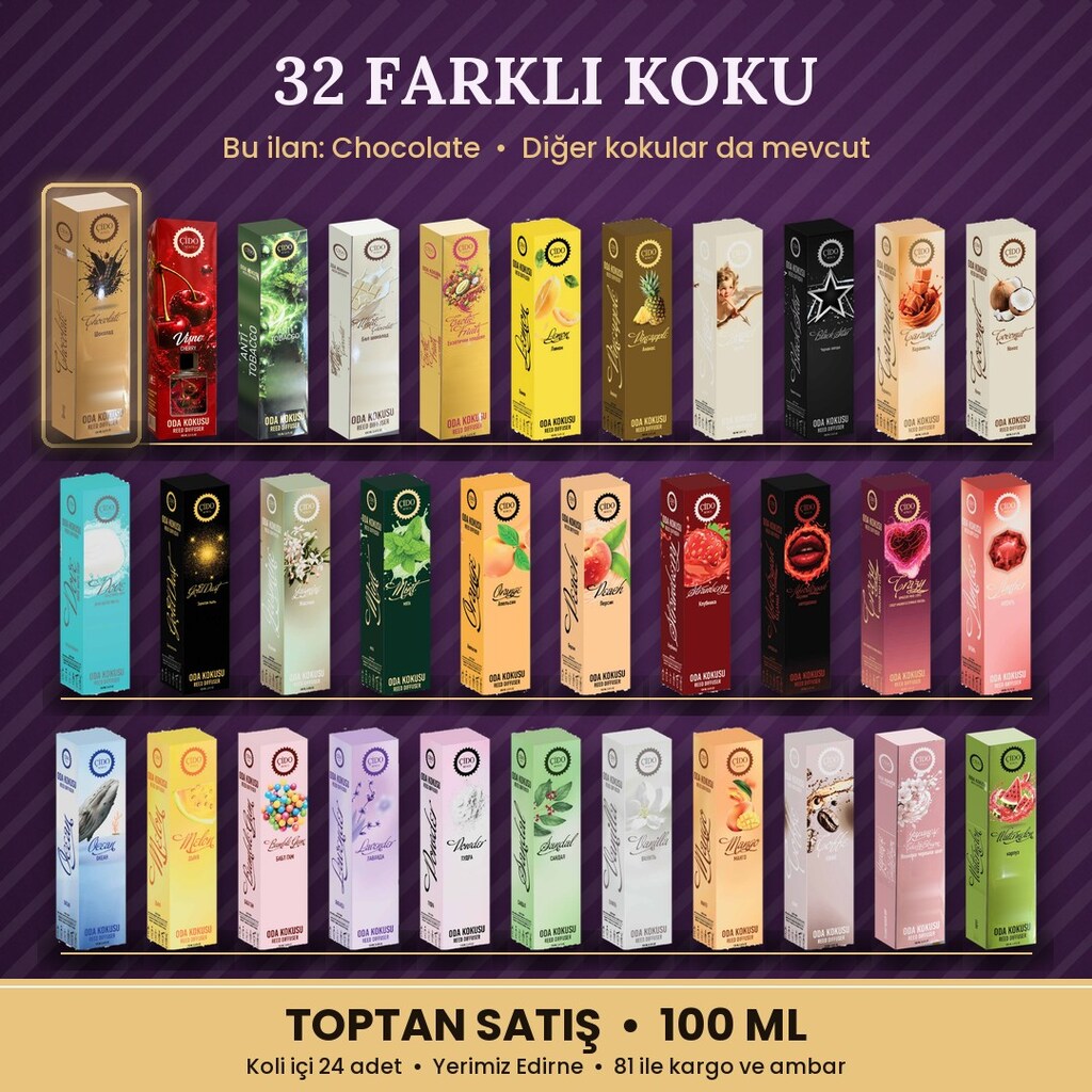 ÇİDO MİRİS CHOCOLATE (ÇİKOLATA) ODA KOKUSU 100ML TOPTAN 24'LÜ KOLİ - 3