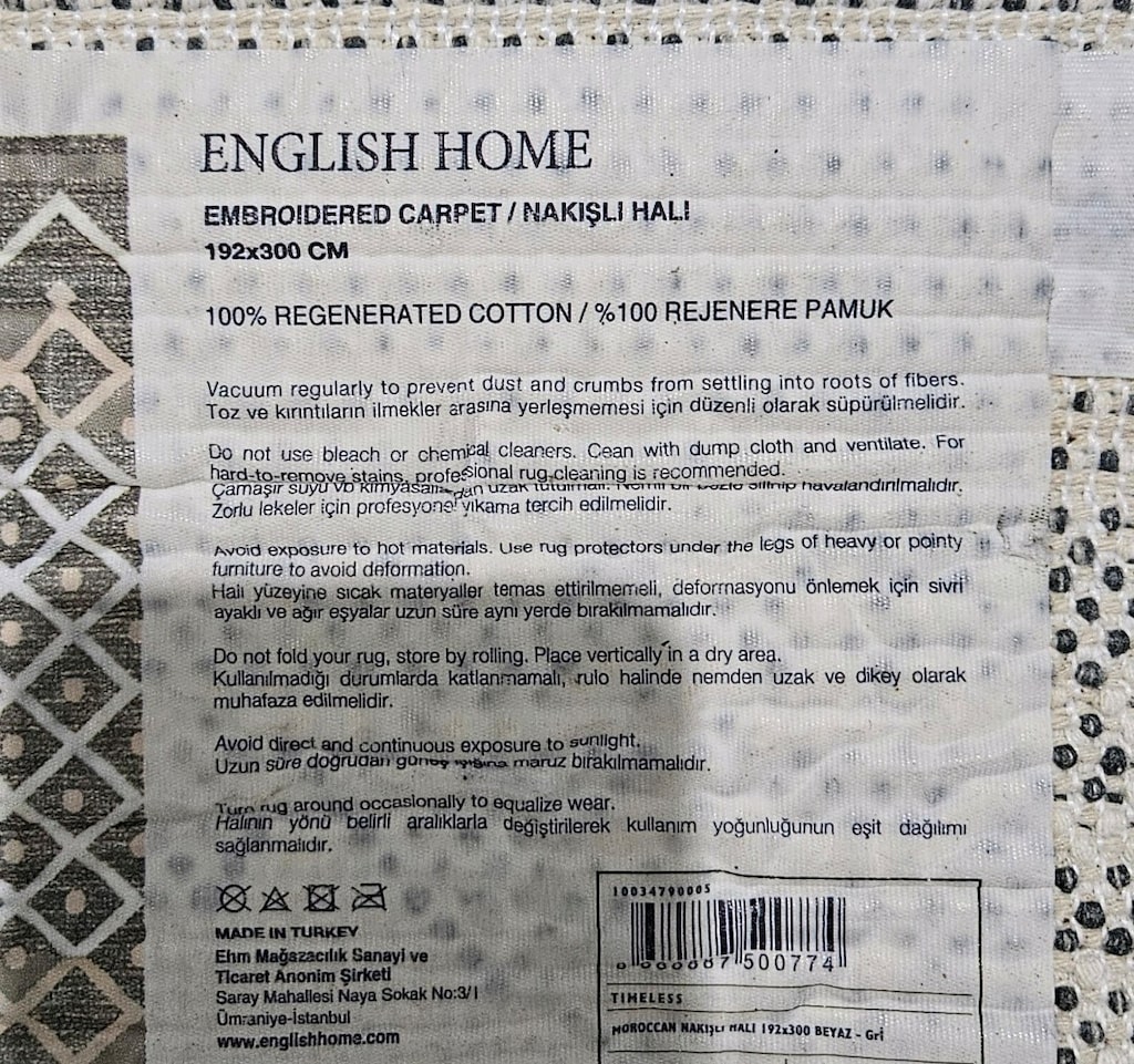 English Home Yüzde yüz pamuk kilim - 3