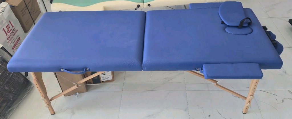 Masaj Sedyesi Ahşap Ayaklı2 Parçalı Mavi Renk - 2