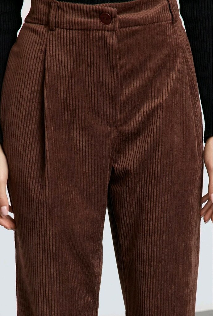 Kahverengi Kadife Wide Leg Pantolon XL 42 - 3