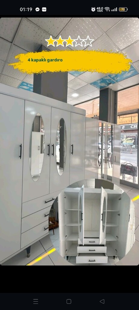 4 kapaklı dolap sıfır paketli ürünler satiyorum her rengi modeli var e - 9