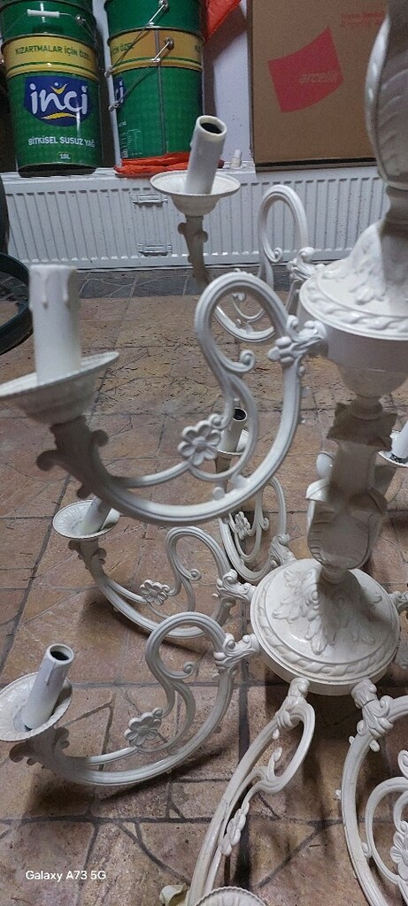 Vintage Fransız Tarzı Ağır Metal Salon Avizesi - 4