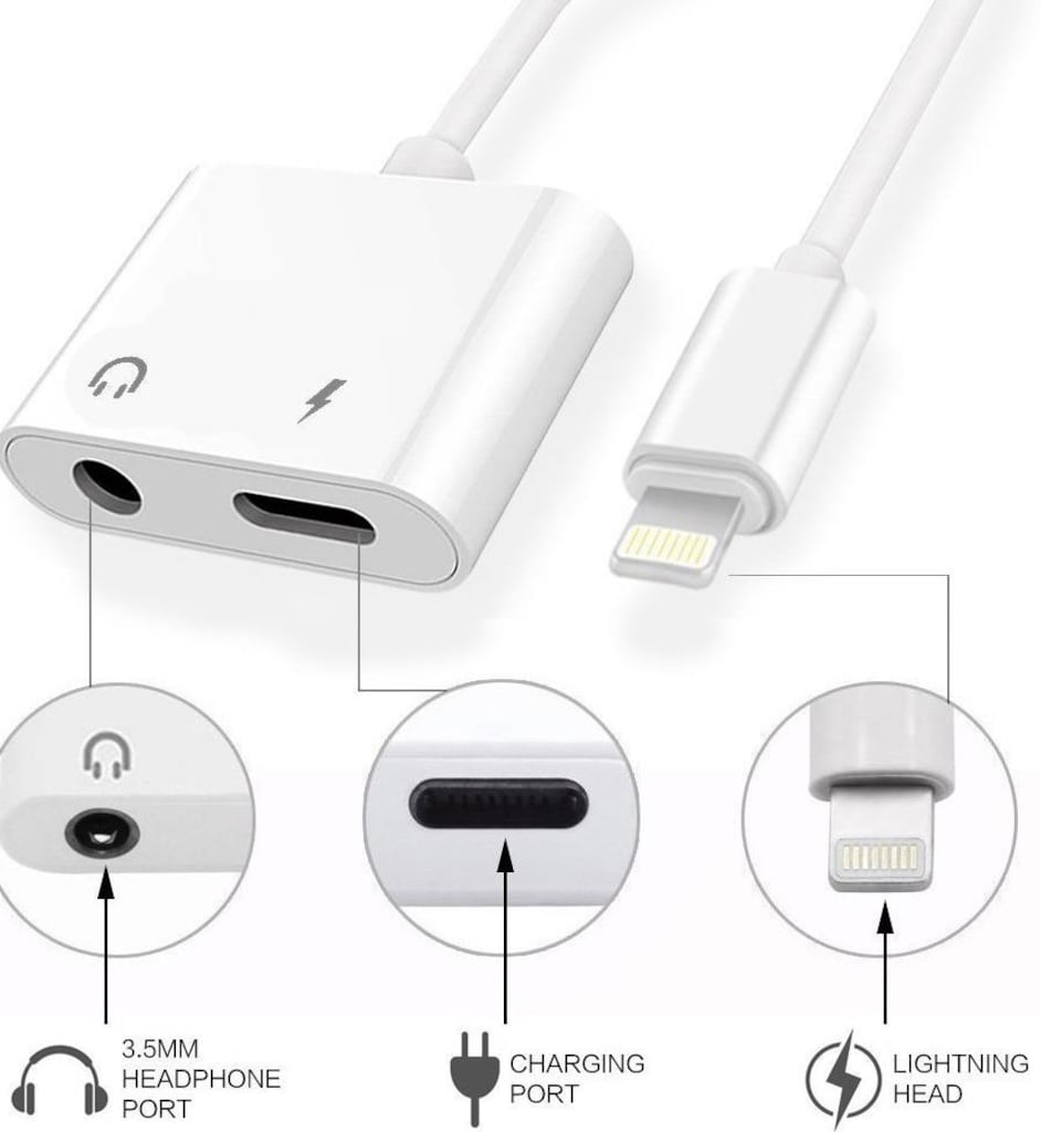 Iphone Lightning Kulaklık Şarj Çevirici Dönüştürücü Adaptör Aux Kablo - 5