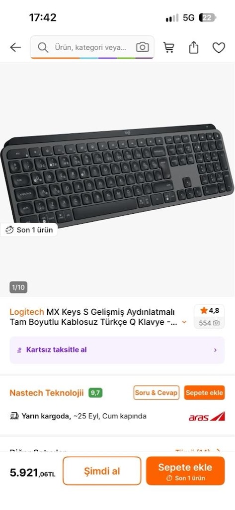 LOGİTECH MX KEYS MAC UYUMLU BLUETOOH KLAVYE - 5