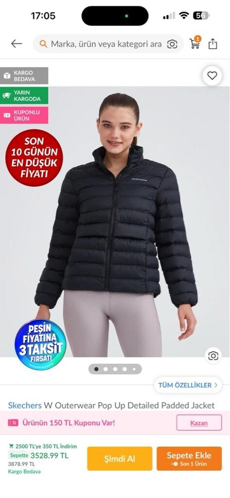 skechers kadın mont