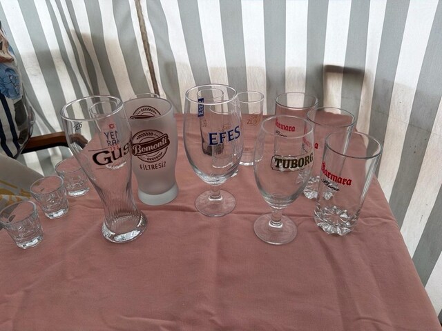 bira,rakı,shot bardakları