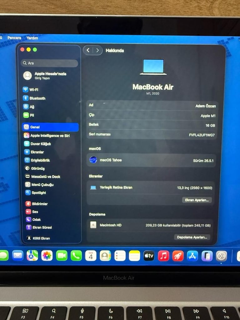 MacBook Air / M1 / 13 inç / 16 GB Ram / 256 GB Ssd - 2