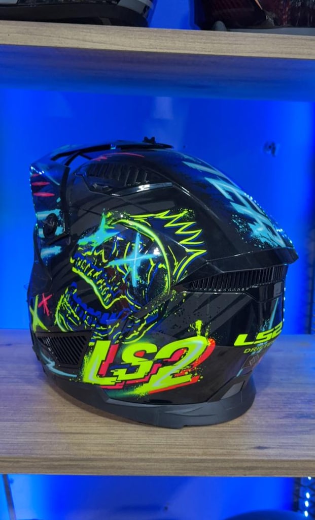 LS2 Çenesi Çıkarılabilir Renkli Motosiklet Kaskı - 3