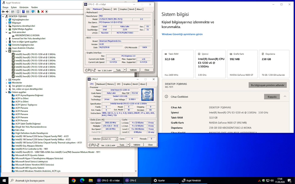 MSI Z170A PC MATE SIFIR Gibi LGA 1151 Soket Anakart - 9