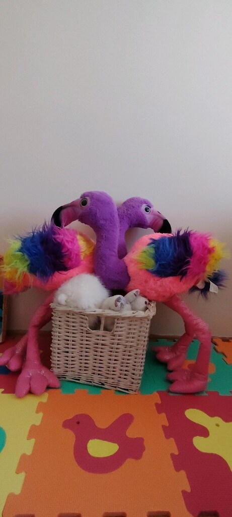 2 adet Renkli 70 cm peluş flamingo - 7