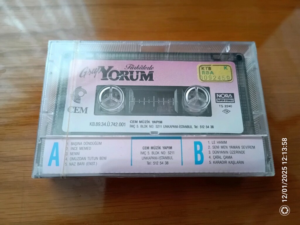ULTRA NADİR jelatinli 1989 kağıt baskı Grup Yorum Kaset Türkülerle - 2