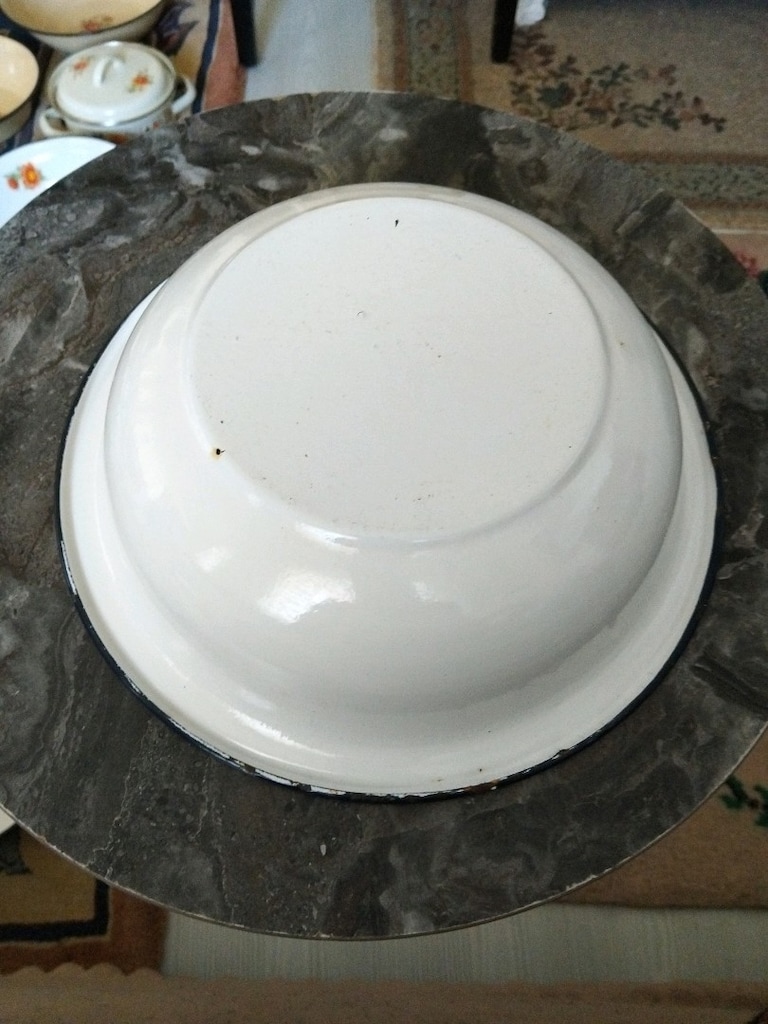 eski, emaye hamur leğeni - 5