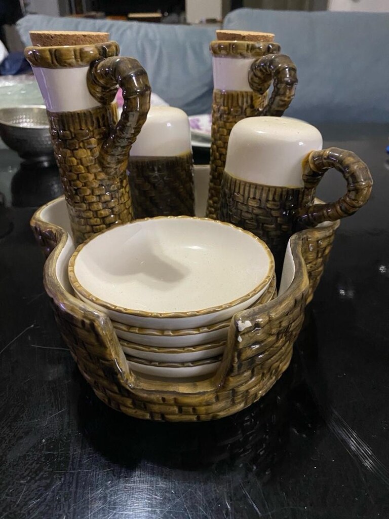 seramik tuzluk baharatlık yağdanlık - 3