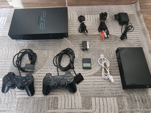 PlayStation 2 fat fmcb oyun konsolu ps2 63 oyun yüklü HDD