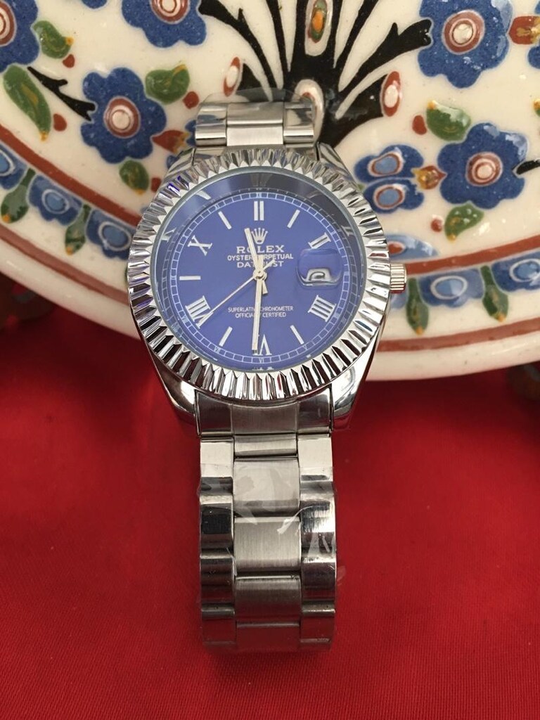 Rolex Oyster Perpetual Mavi Romalı Rakamlı Saat - 4