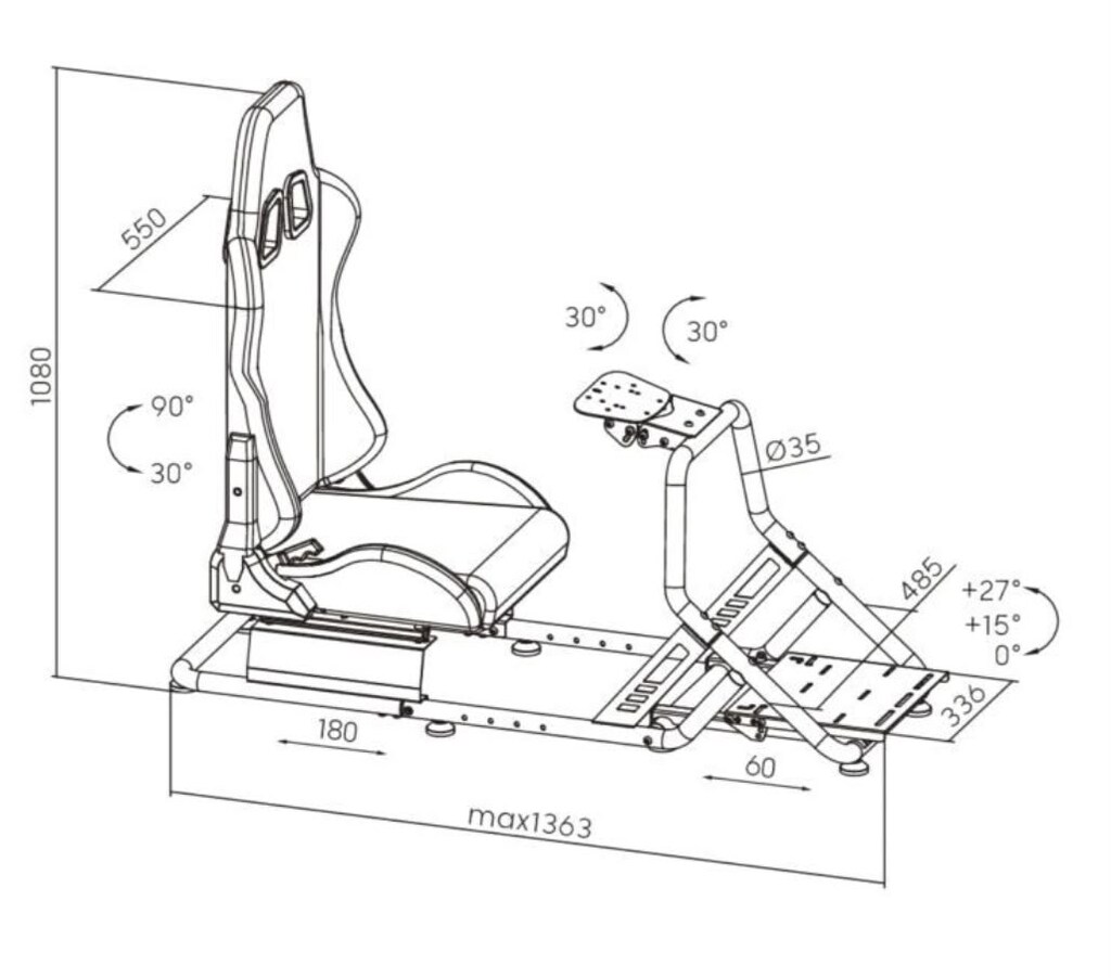 SPARDOX GTE RACEFIT GT SIMRACING COCKPIT YARIŞ KOKPİTİ SIFIR - 3